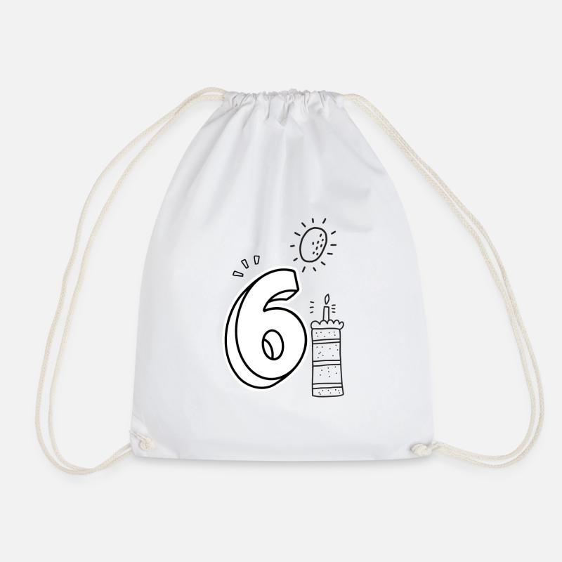 Colouring shirt: Creative highlight for the 6th birthday - Drawstring Bag - white