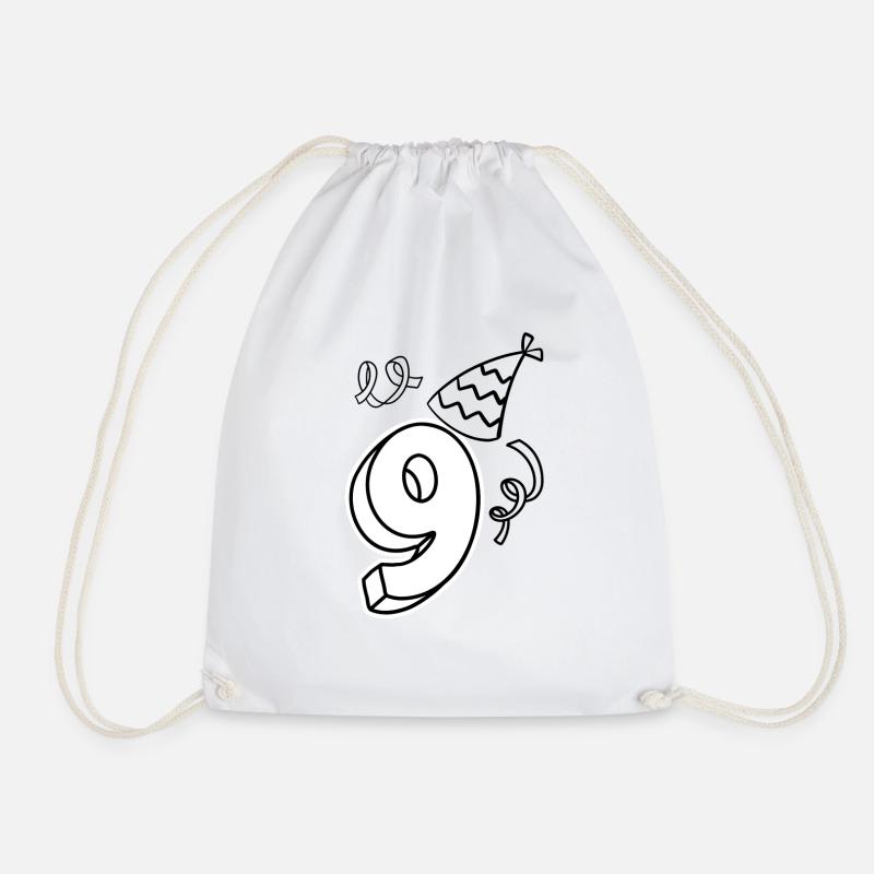 Colouring shirt: Creative highlight for the 9th birthday - Drawstring Bag - white