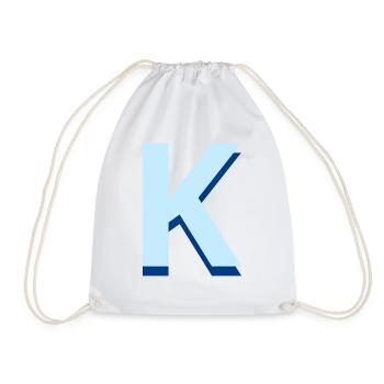 Pop und moderner blauer Buchstabe k - Turnbeutel - Weiß - Vorne