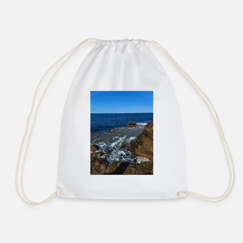 Crashing waves - Drawstring Bag - white