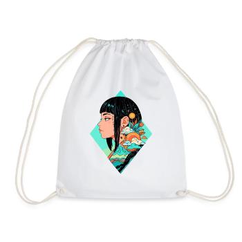 geometric Inner Worlds - Drawstring Bag - white - Front