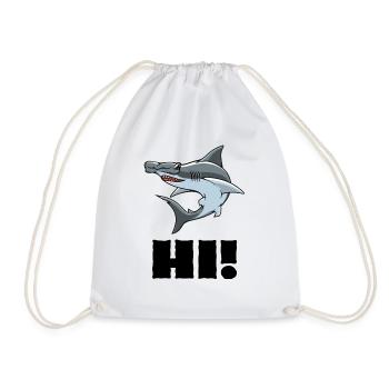 Hi Hammerhead Shark - Drawstring Bag - white - Front
