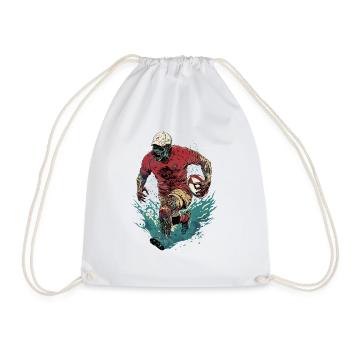 Joueur de rugby Zombie Monstre Horreur - Sac de sport léger - blanc - Devant