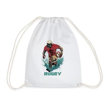 Rugby Player Zombie Monster Horror - Drawstring Bag - white - Front