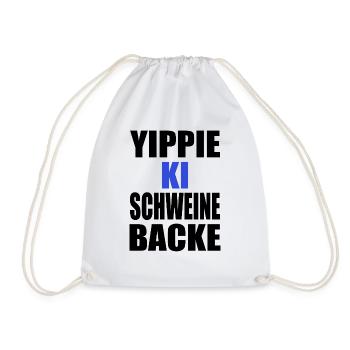 Yippie AI Pig Cheek - Drawstring Bag - white - Front