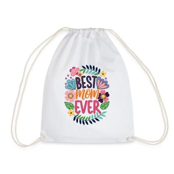 Best mom ever - Drawstring Bag - white - Front