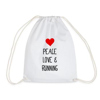 Paix, amour et course à pied - Jogging - Laufen - Sac de sport léger - blanc - Devant