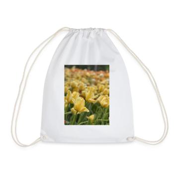 Tulpenmeer gelb - Turnbeutel - Weiß - Vorne