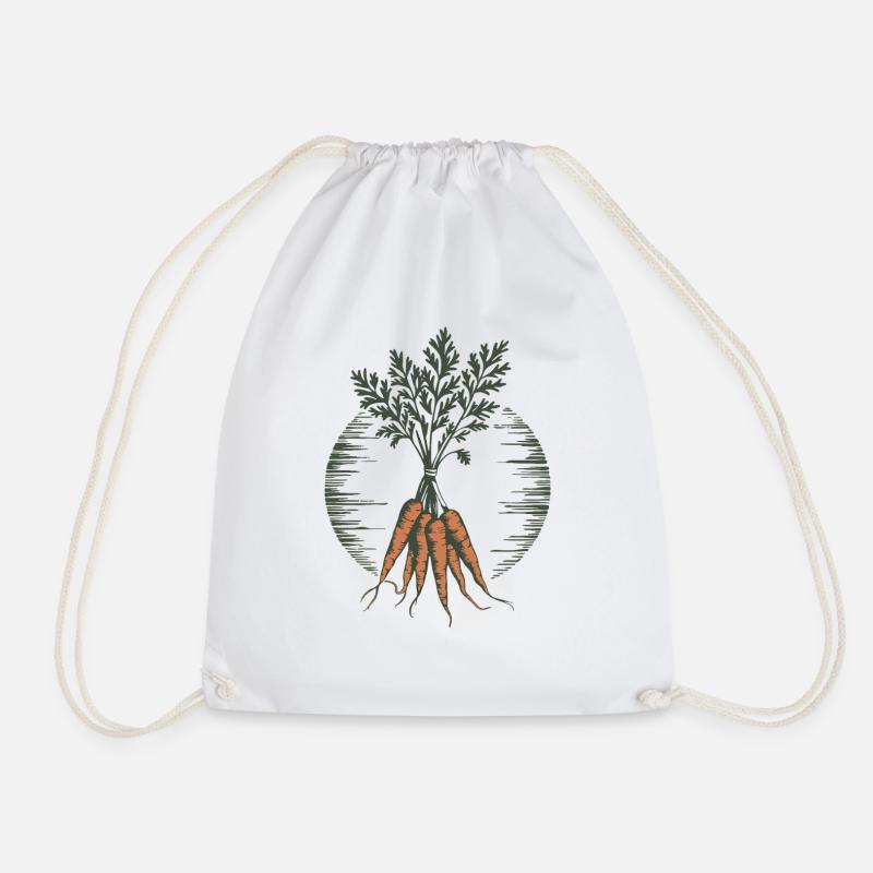 Vintage Carrots - Drawstring Bag - white