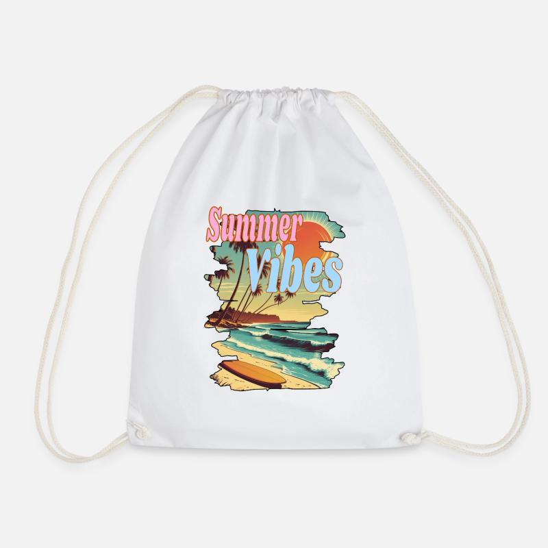 sunny vintage beach is calling me - Turnbeutel - Weiß