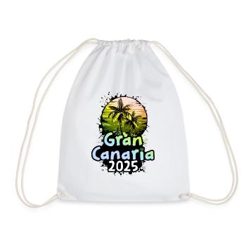 Gran Canaria 2025 Holiday Palm Trees - Drawstring Bag - white - Front