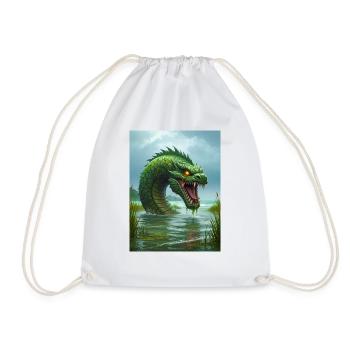 Taniwha, Māori water guardian from New Zealand - Drawstring Bag - white - Front