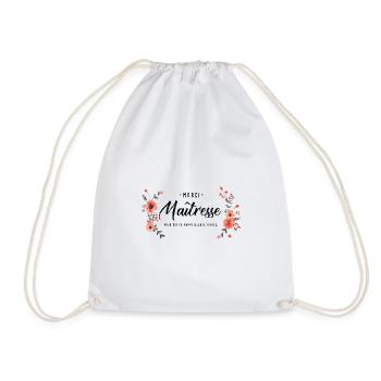 Cadeau personnalisé merci Maitresse - Sac de sport léger - blanc - Devant