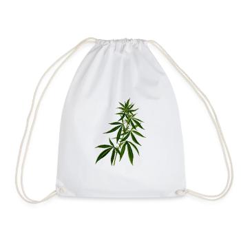cannabis marijuana weed plant - Drawstring Bag - white - Front