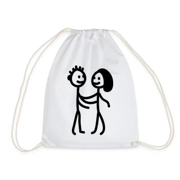 Chiffre de bâton de couples - ligne - Sac de sport léger - blanc - Devant