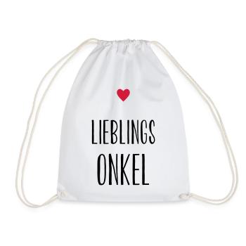 Onkel Lieblingsonkel Herz Geschenk - Turnbeutel - Weiß - Vorne