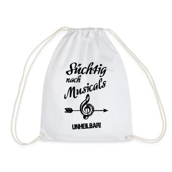 Süchtig nach Musicals Geschenk - Turnbeutel - Weiß - Vorne