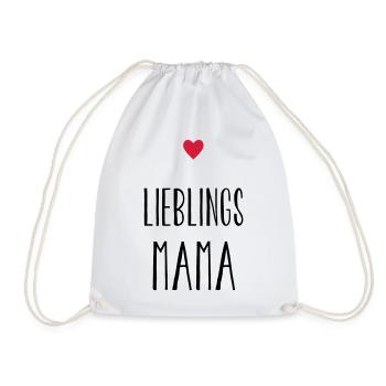 Mama Lieblingsmama Herz Geschenk Muttertag - Turnbeutel - Weiß - Vorne