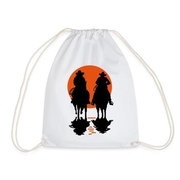 cowboy_2 - Drawstring Bag - white - Front