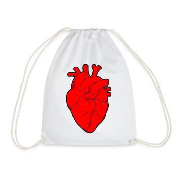 Heart - Drawstring Bag - white - Front