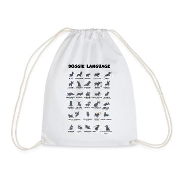 Doggie Language - Drawstring Bag - white - Front