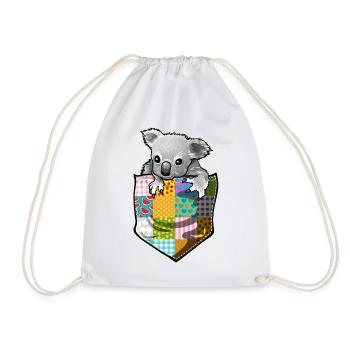 Baby Koala in der Tasche - Turnbeutel - Weiß - Vorne