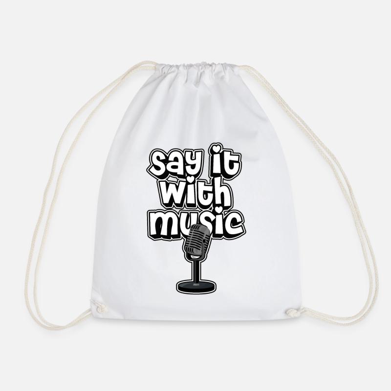 Say it with music - Drawstring Bag - white