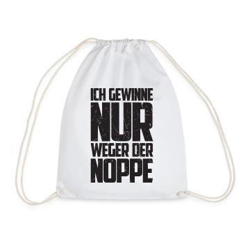 Ich gewinne nur wegen Noppe Tischtennisspieler - Turnbeutel - Weiß - Vorne