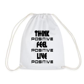 Think feel live positive v1 - Drawstring Bag - white - Front