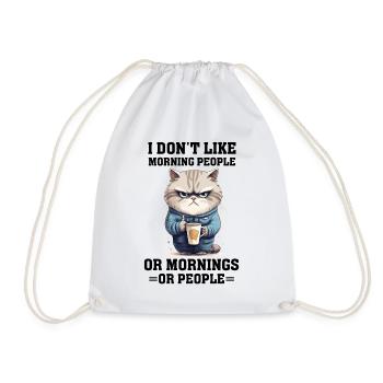 i dont like morning people Cat coffee - Turnbeutel - Weiß - Vorne