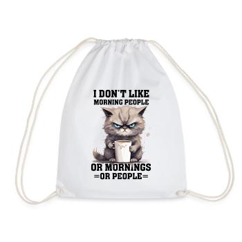 i dont like morning people Cat coffee - Turnbeutel - Weiß - Vorne