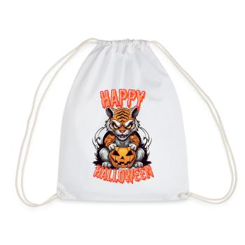 Tigres d’Halloween effrayants avec citrouille - Sac de sport léger - blanc - Devant
