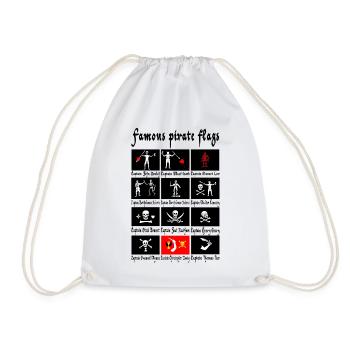 Famous Pirates and Their Flags - Drawstring Bag - white - Front