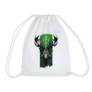Majestic Antlers: Moose Head - Drawstring Bag - white - Front