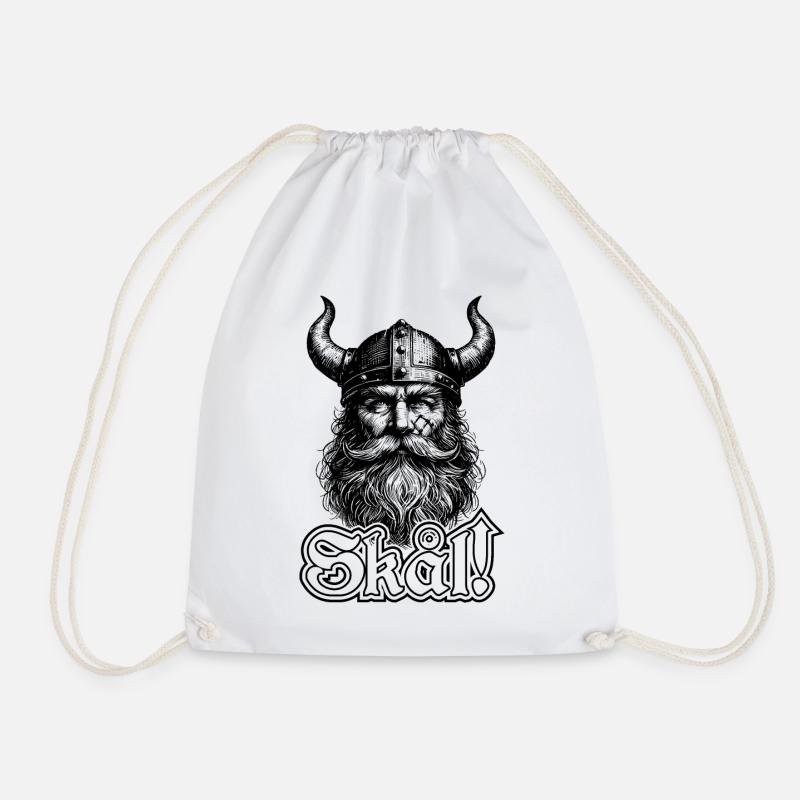 Viking God | Viking Warrior - Drawstring Bag - white