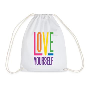LGBTQ Pride Month - Love Yourself - Drawstring Bag - white - Front