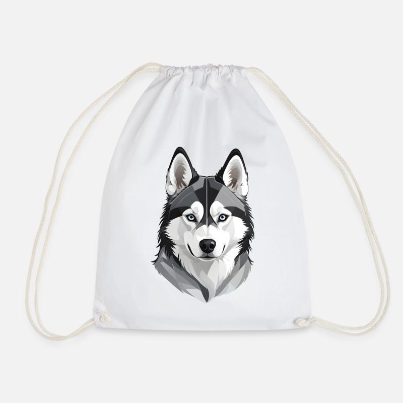 Niedlicher Husky-Kopf - Turnbeutel - Weiß