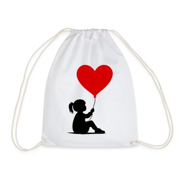 Heart Love - Drawstring Bag - white - Front