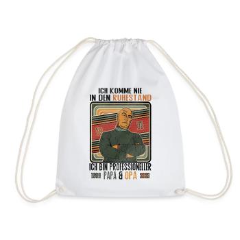 I'll Never Retire Dad Grandpa - Drawstring Bag - white - Front