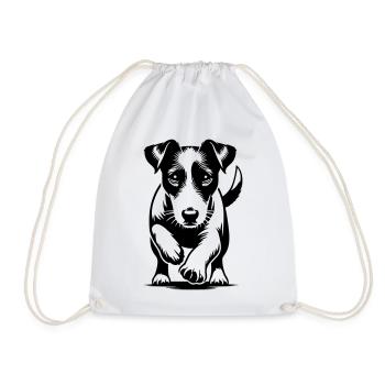 Jack Russell Terrier - Drawstring Bag - white - Front