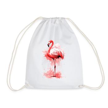 Flamingo Bird Exotic Summer Splash Pink Pink - Drawstring Bag - white - Front