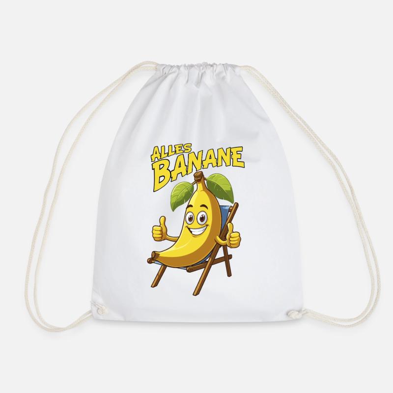 alles Banane lustige Sprüche Comicstyle chillen - Turnbeutel - Weiß