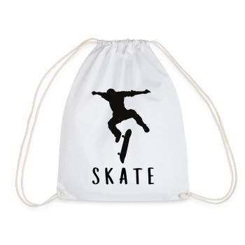 Skater - Drawstring Bag - white - Front