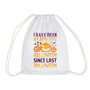 Halloween fan – Ready since last Halloween - Drawstring Bag - white - Front