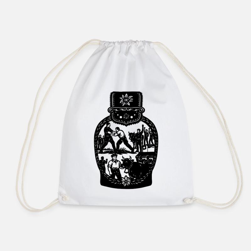 Schwingerkönig_black - Drawstring Bag - white