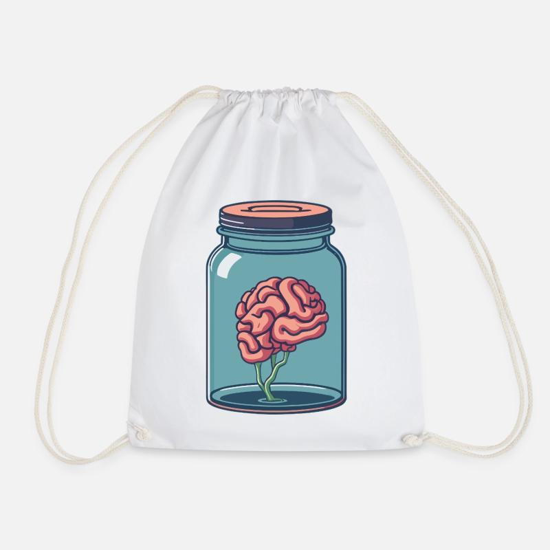 Brain Gift Idea For Medical Student - Drawstring Bag - white