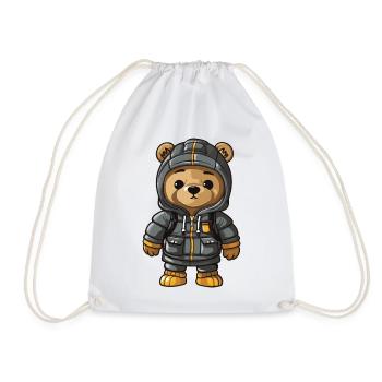 Bear Winter Comic Cute - Drawstring Bag - white - Front
