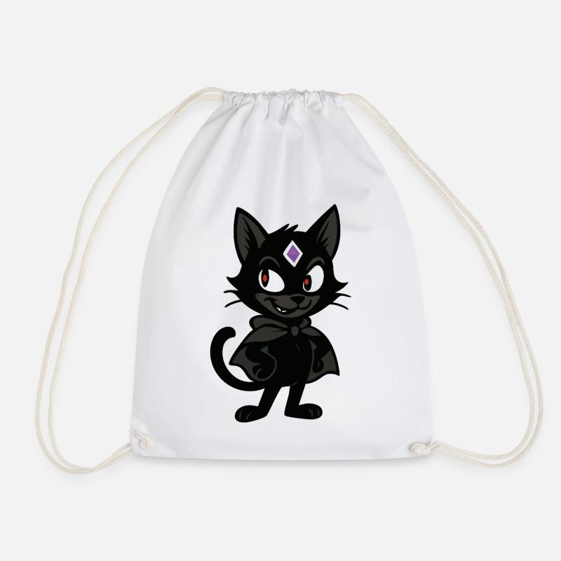 Bad Kitty Vibes - Drawstring Bag - white