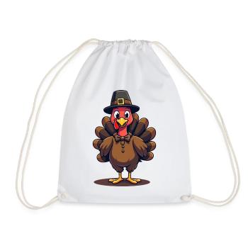 Thanksgiving Lustiger Thanksgiving Truthahn - Turnbeutel - Weiß - Vorne