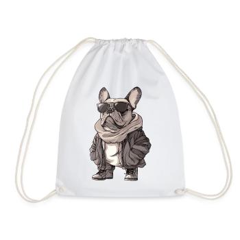 Buldog Français Chien Cool Hiver - Sac de sport léger - blanc - Devant